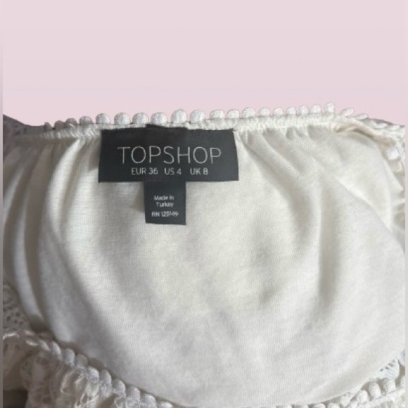 Topshop off-shoulder sundress with lace insets, Sz 4 - Picture 3 of 5